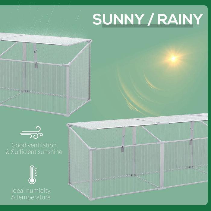 Outsunny 180L x 51W x 51H cm Polycarbonate Greenhouse with Aluminum Frame - Transparent - Green4Life