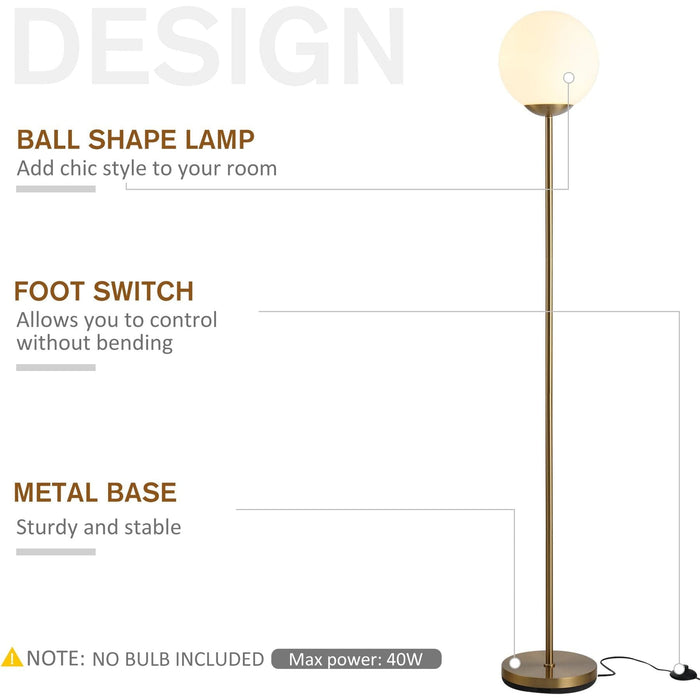 Glass Globe Floor Lamp - Gold Tone - Green4Life