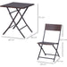 Outsunny Foldable 2-Seater Rattan Bistro Set with Table and Chairs - Brown - Green4Life