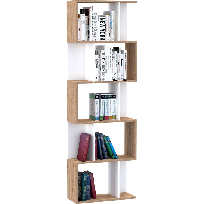 5-tier Bookcase Storage Display - Natural/White - Green4Life