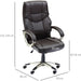 High Back Swivel Office Chair with Faux Leather Upholstery, Adjustable Height & Reclining Function - Brown - Green4Life
