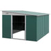 11 x 9 ft (280W x 345L cm) Metal Garden Storage Shed with Sloped Roof, Double Sliding Doors & 2 Air Vents - Green - Outsunny - Green4Life