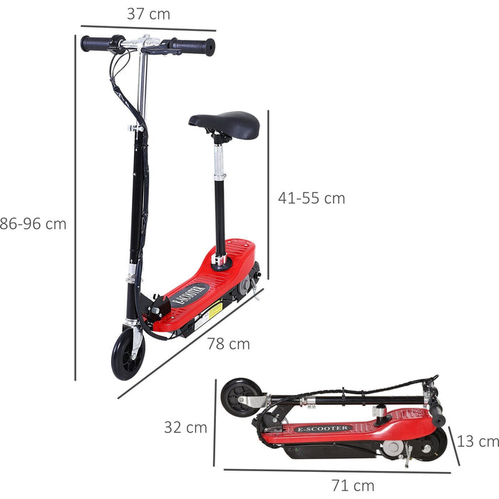 Kids Foldable E-Scooter with Brake & Kickstand for 7-12 Years Old - Red - Green4Life