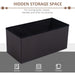 Folding Faux Leather Storage Ottoman Bench - Brown - Green4Life