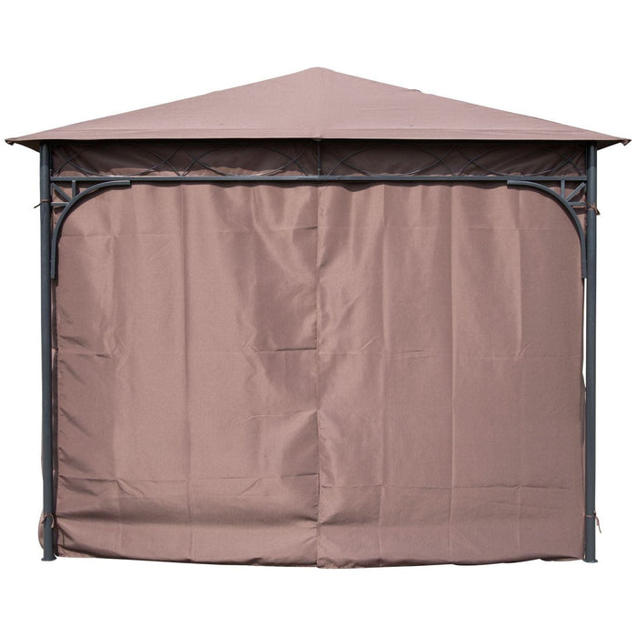 Outsunny 3x3m Compact Pavilion Gazebo - Coffee - Green4Life