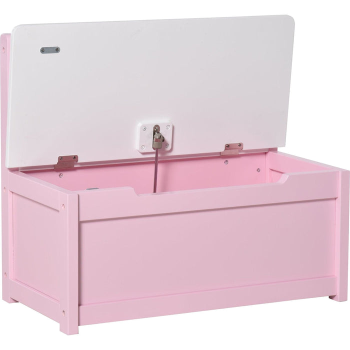Blush Pink Multipurpose Toy Box and Bench with Safety Lid - Green4Life