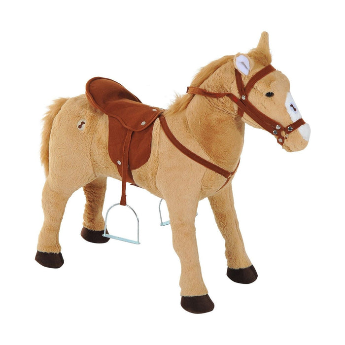 Childrens Plush Standing Pony with Neigh Sound - Beige - Green4Life