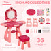 Childrens 36 Pcs Beauty Dressing Table & Stool - Pink - Green4Life