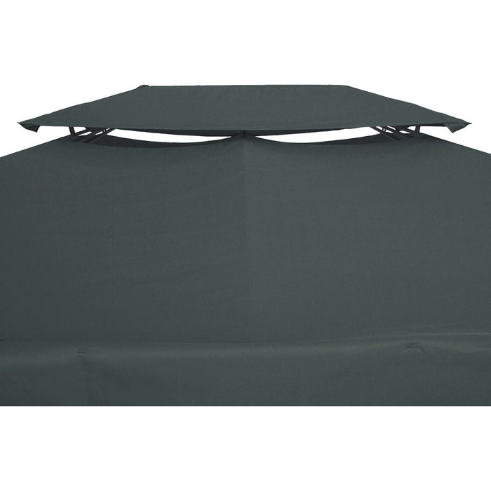 Outsunny 3x4m Dual-Layer SunGuard - Charcoal Grey UV Protective Canopy Top - Green4Life