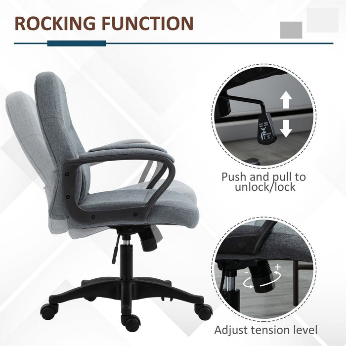 Vinsetto Office Chair with Massage Function and Lumbar High Back Ergonomic Support - Grey - Green4Life