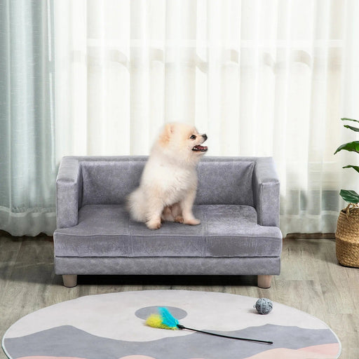 Sleek Grey Elevated Pet Sofa – Small Dog Luxury - Green4Life