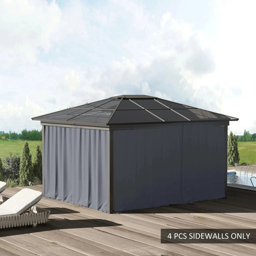 Outsunny 3x3m Dark Grey ZipWall - 4 Gazebo Side Panels - Green4Life