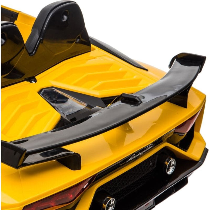 HOMCOM 12V Battery-powered Kids Electric Ride On Car Lamborghini SVJ  with Parental Remote Control - Yellow - Green4Life