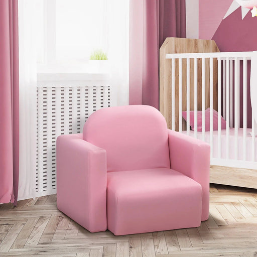 Playful Pink 2-in-1 Kids Armchair and Table Set - Green4Life
