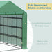 Outsunny Walk-in Greenhouse with 4 Tier Shelves 244L x 180W x 210H cm - Green - Green4Life