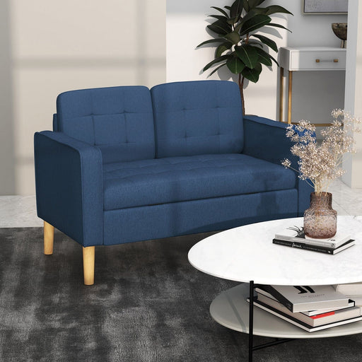 Ocean Blue Modern Loveseat with Storage and Tufted Design - Green4Life