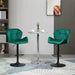 Set of 2 Luxurious Velvet-Touch Bar Stools with Metal Frame, Adjustable Height, and Swivel - Green - Green4Life