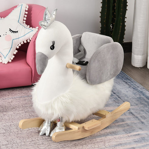 Kids Swan Rocking Seat with Sound - White/Grey - Green4Life