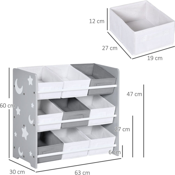 Graphite Grey Kids Organisational Unit with Nine Baskets - Green4Life