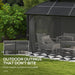 13 x 10 ft (4 x 3m) Luxury Black Polycarbonate Gazebo with Aluminium Frame, Double Roof, Curtains, and Netting - Outsunny - Green4Life