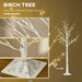 6ft Artificial White Birch Tree with 96 Warm White LED Lights - Green4Life