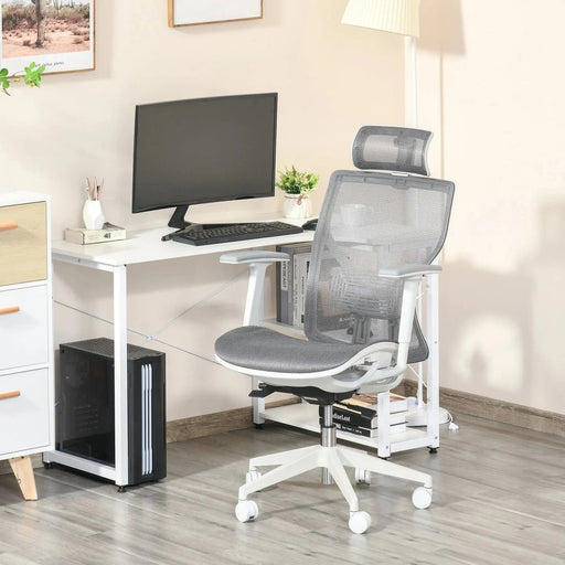 Vinsetto Adjustable Ergonomic Office Chair with Mesh Back - Grey - Green4Life