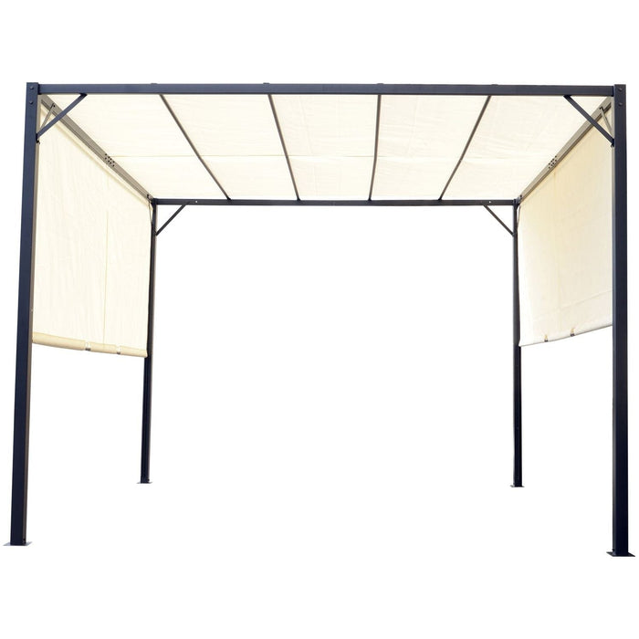 Outsunny Cream Elegance 3x3m Pergola Canopy with Adjustable Cover - Green4Life