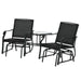 Twin Glide Loungers with Central Table - Black - Outsunny - Green4Life