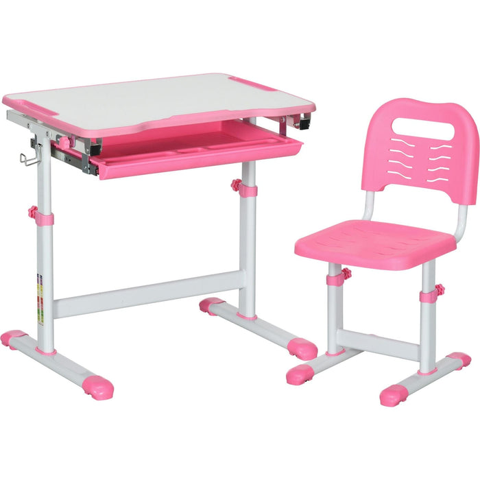 Pink Adjustable Study Suite - Kids Ergonomic Desk Set - Green4Life