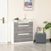 Shoe Cabinet with 3 Drawers & Tempered Glass Top - Grey - Green4Life