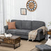 Three-Seater Studded Edge Sofa - Grey - Green4Life