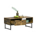 HOMCOM Retro Style Coffee Table with Storage Shelf, Drawer & Metal Frame 106W x 48D x 43H cm - Rustic Brown - Green4Life