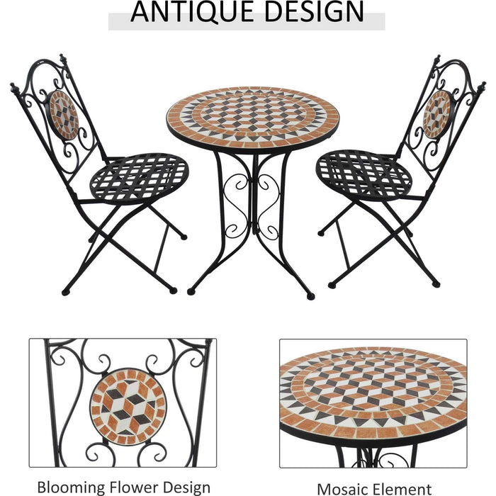 Timeless Mosaic - 3 Piece Bistro Set - Outsunny - Green4Life