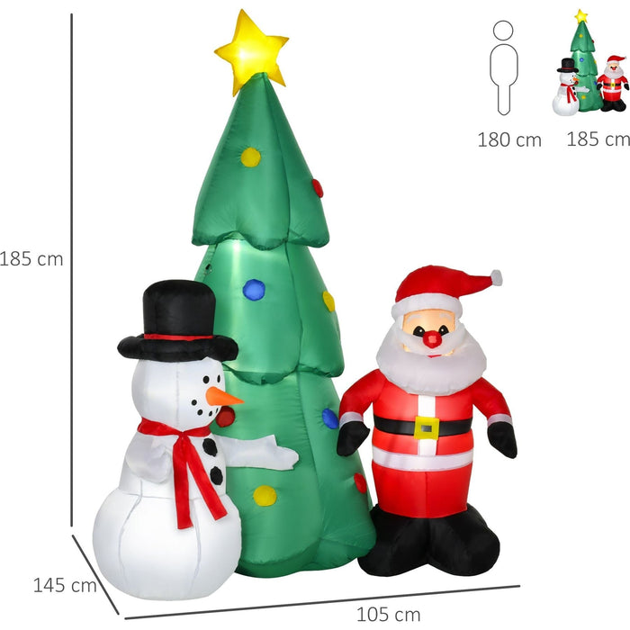 6ft Inflatable Christmas Tree with Santa & Snowman - Green4Life