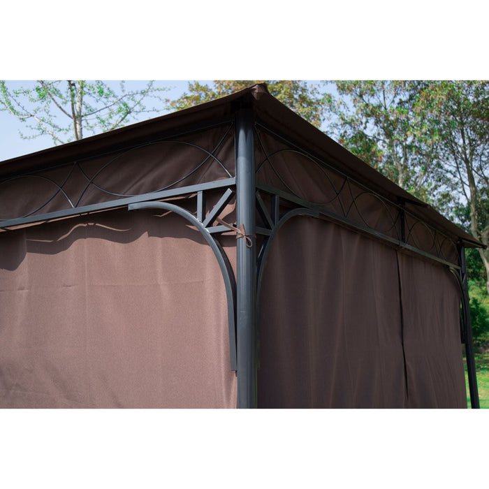 Outsunny 3x3m Compact Pavilion Gazebo - Coffee - Green4Life