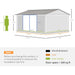 14 x 8 ft (420L x 245W x 200H cm) Lockable Garden Shed - Grey - Outsunny - Green4Life