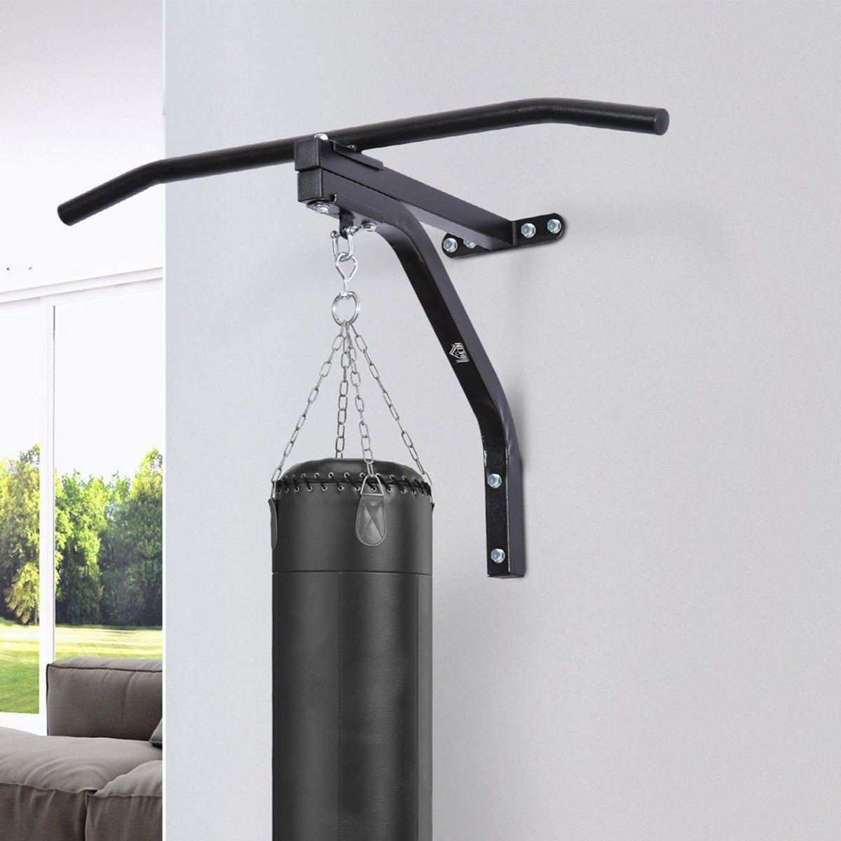 Wall Mounted Boxing Bag Hanger Black Green4Life
