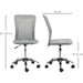 Vinsetto Ergonomic Mid Back Mesh Desk Chair, Armless & Height Adjustable with Swivel Wheels - Grey - Green4Life
