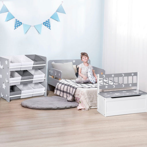 Galactic Grey 3-Piece Kids Bedroom Set with Star & Moon Pattern - Green4Life