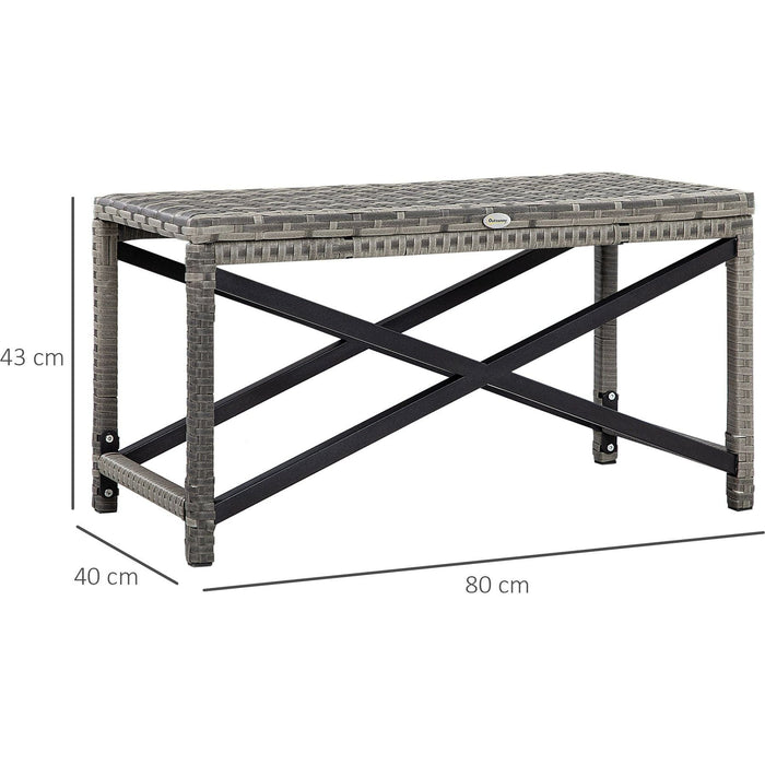 Outsunny Patio Elegance Grey Wicker Coffee Table - Green4Life