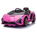 Lamborghini Licensed SIAN Kids Electric Ride-On Car 12V Battery-powered Toy with Parental Remote Control, Lights and MP3 for 3-5 Years Old (HOMCOM) - Pink - Green4Life