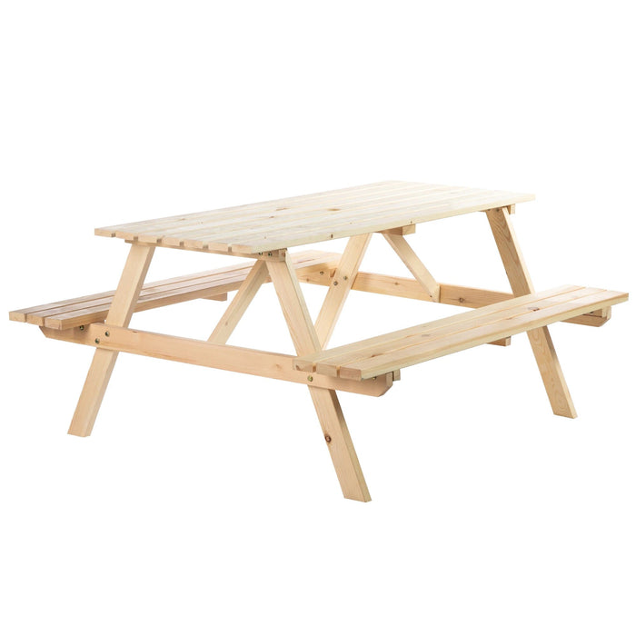 4-Seater Wooden Picnic Table - Outsunny - Green4Life