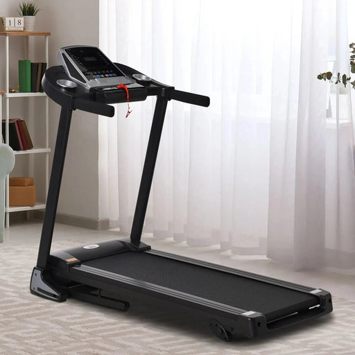 Folding Treadmill Machine with 12 Modes, LED Display, Drink Holder & Phone Holder - Black - Green4Life