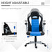 Office Chair PU Leather Gaming Style with Flip-Up Armrests - Blue - Green4Life