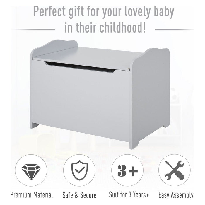 Light Grey Toy Chest for Playroom - Green4Life