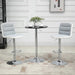 Set of 2 Fabric Upholstered Bar Chairs with Height Adjustment, 360° Swivel, Backrest & Footrest - Light Grey - Green4Life