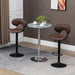 Set of 2 Adjustable Swivel Barstools with PU Leather Upholstery, Steel Frame and Footrest - Brown - Green4Life