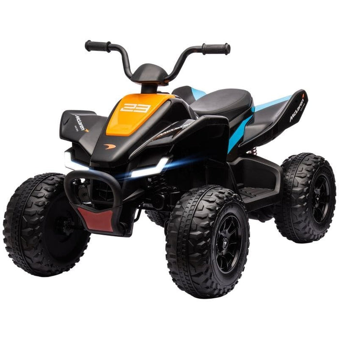 Mclaren Licensed Kids Electric Quad Bike with 12V Rechargeable Battery, Slow Start, Music, Headlights for 3-8 Years (HOMCOM) - Black - Green4Life
