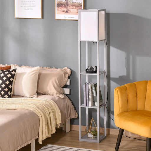 Floor Lamp with 3-Tier Shelves - Grey - Green4Life