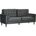 3-Seater Button-Tufted Velvet Sofa with 2 Pillows - Dark Grey - Green4Life